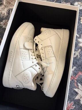 Celine Off-White Leather High-Top Sneakers for Men